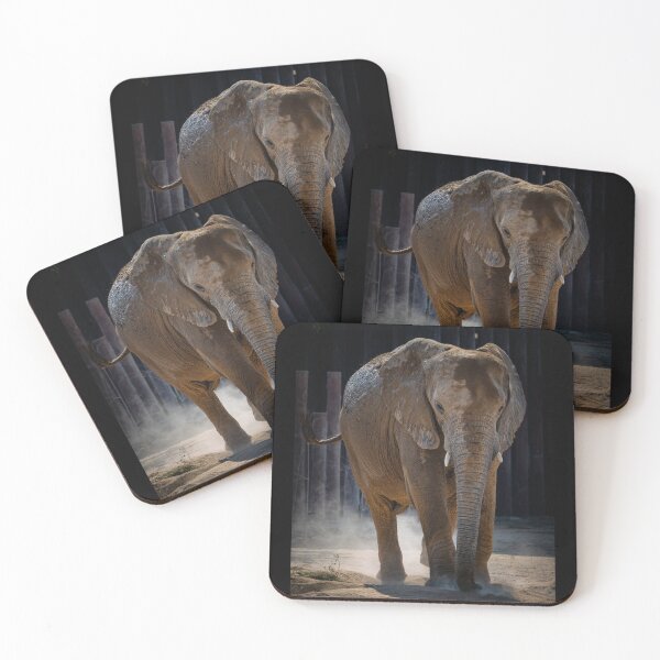 Item preview, Majestic African Elephant Standing Tall - Moody Dust Wildlife Photography designed and sold by AbulailArt.