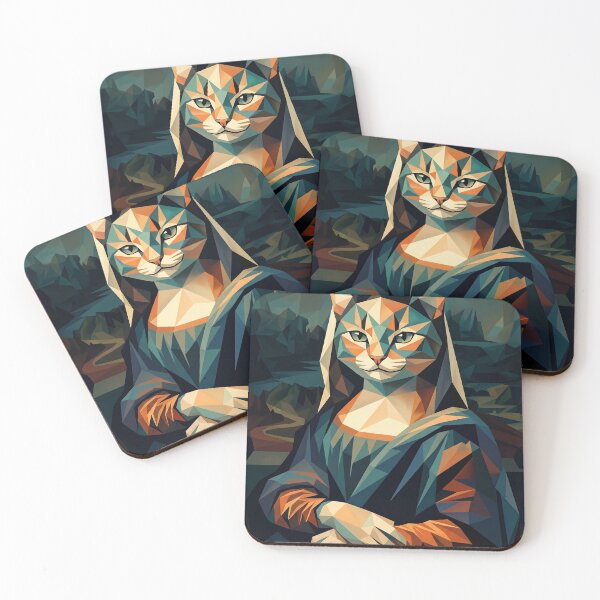 Item preview, Mona Lisa Cat – Geometric Renaissance Digital Art designed and sold by TheCoolCatsMx.