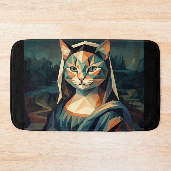 Item preview, Mona Lisa Cat – Geometric Renaissance Digital Art designed and sold by TheCoolCatsMx.