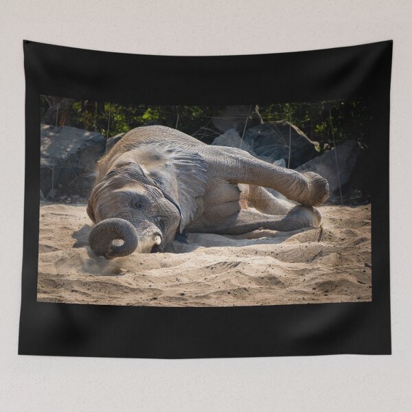 Item preview, Majestic African Elephant Dust Bath - Powerful Wildlife Nature Photography designed and sold by AbulailArt.