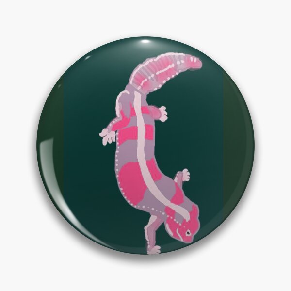 Item preview, Colorful Pink Lizard (Vertical) in Forest Green Background designed and sold by Designs by Sara Felton.
