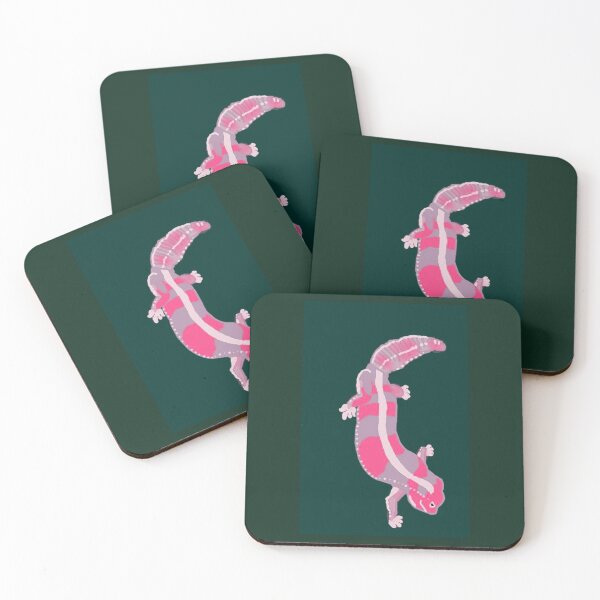 Item preview, Colorful Pink Lizard (Vertical) in Forest Green Background designed and sold by Designs by Sara Felton.