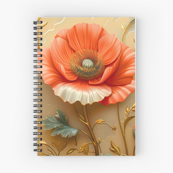 Artikelvorschau, Rote und weiße Mohnblumen mit goldenen Akzenten, elegantes Blumengemälde, botanische Kunst entworfen und verkauft von MargaretWiktor.