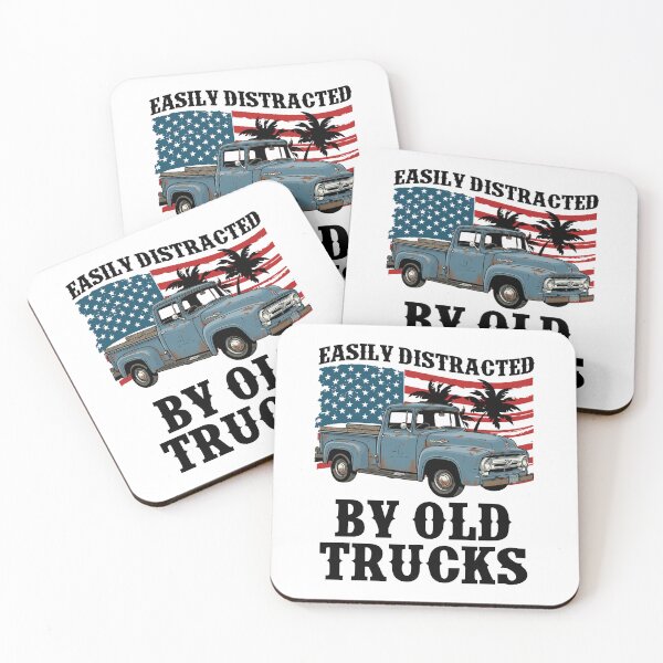 Item preview, Easily Distracted By Old Trucks - Vintage Blue Pickup & Americana designed and sold by Dmetalx Art Apparel.