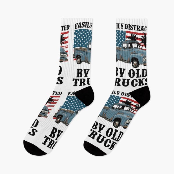 Item preview, Easily Distracted By Old Trucks - Vintage Blue Pickup & Americana designed and sold by Dmetalx Art Apparel.