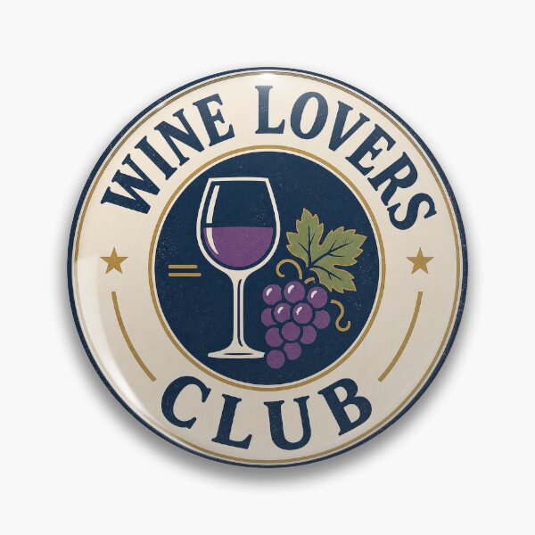 Item preview, Wine Lovers Club – Vintage Wine Badge designed and sold by EastEndTownie.