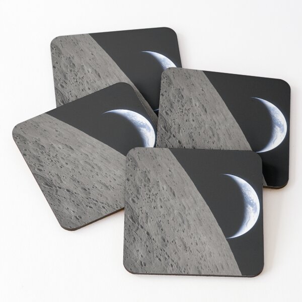 Item preview, Moon and a Crescent Earth, Artemis II designed and sold by DreamingBeetle.