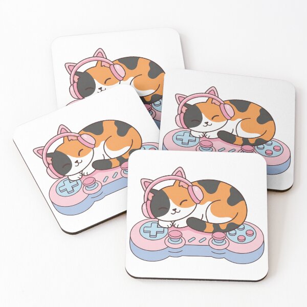 Item preview, Kawaii Gamer Cat Sleeping on Controller - Pastel Aesthetic designed and sold by AuraDraftStudio.