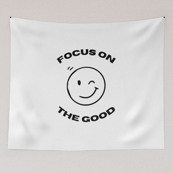 Item preview, Focus On The Good Minimalist Smiley Face designed and sold by VibeoCanvasShop.