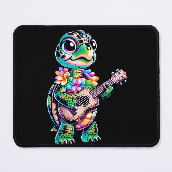 Item preview, Colorful Tropical Sea Turtle Playing Ukulele designed and sold by KETO370.
