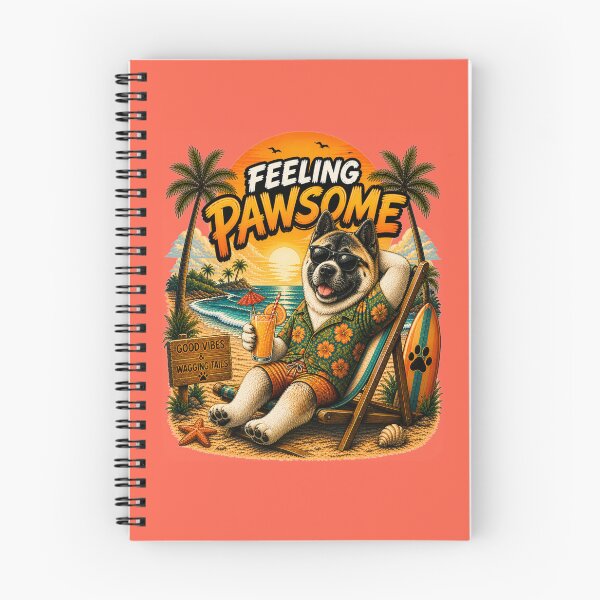 Item preview, Funny American Akita Beach Design – Feeling Pawsome Summer Vibes Vacation Dog designed and sold by PixelsPaws.