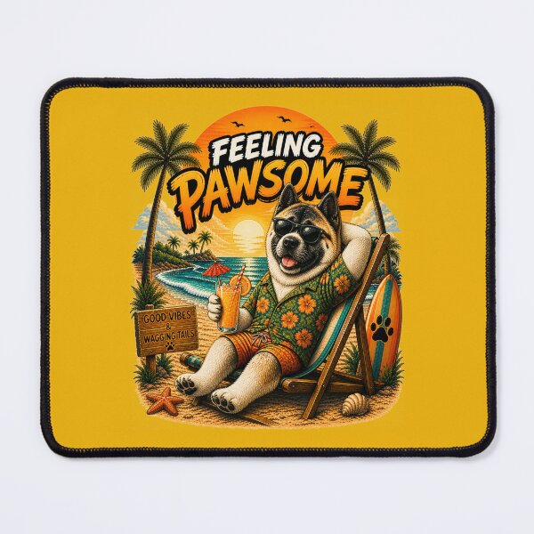 Item preview, Funny American Akita Beach Design – Feeling Pawsome Summer Vibes Vacation Dog designed and sold by PixelsPaws.