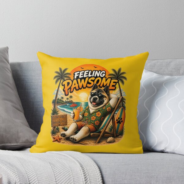 Item preview, Funny American Akita Beach Design – Feeling Pawsome Summer Vibes Vacation Dog designed and sold by PixelsPaws.