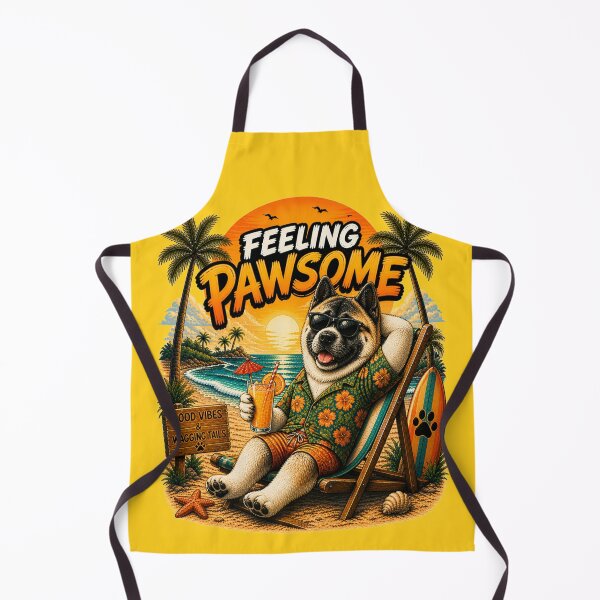 Item preview, Funny American Akita Beach Design – Feeling Pawsome Summer Vibes Vacation Dog designed and sold by PixelsPaws.