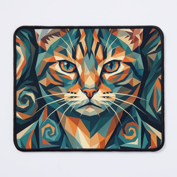 Item preview, Van Gogh Cat – Geometric Starry Feline Self Portrait designed and sold by TheCoolCatsMx.
