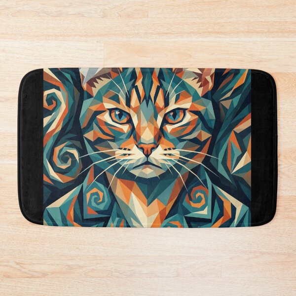 Item preview, Van Gogh Cat – Geometric Starry Feline Self Portrait designed and sold by TheCoolCatsMx.