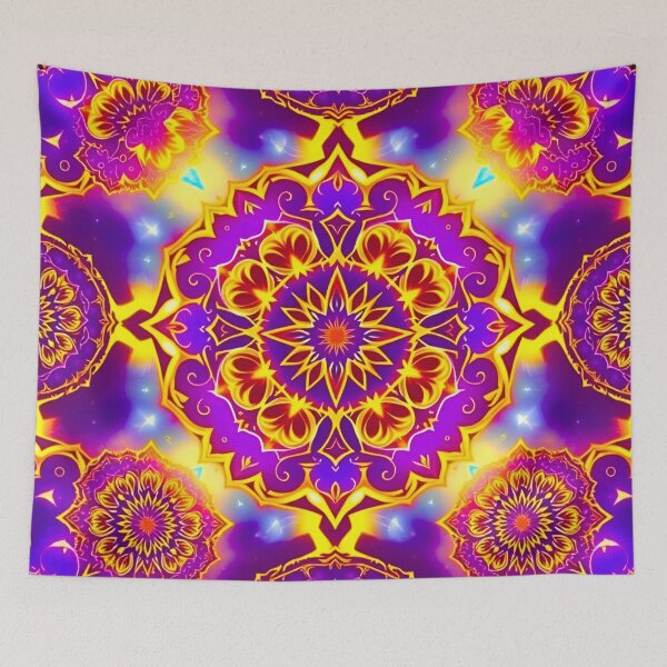 Item preview, Psychedelic Fractal Mandala Kaleidoscope Symmetrical Spiritual Universe Art designed and sold by Good Vibes .