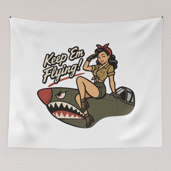 Item preview, WW2 Aviator Keep Em Flying designed and sold by ChunkByChunk.