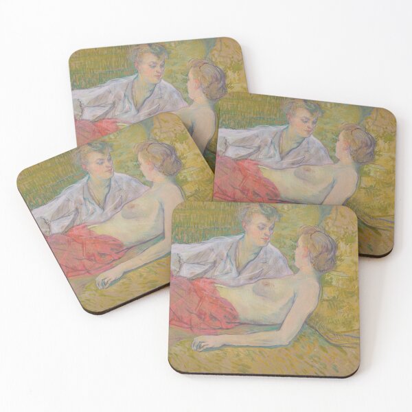 Item preview, The Two Girlfriends (Les Deux Amies) by Henri de Toulouse-Lautrec | Vintage Intimate Fine Art Print designed and sold by artofuniverse.