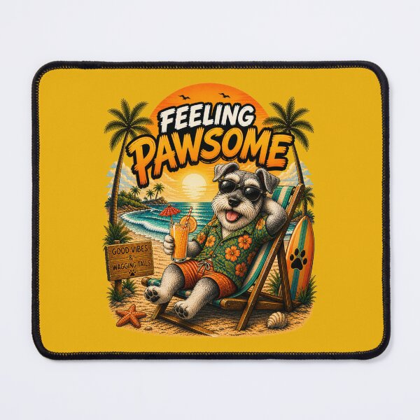 Item preview, Funny Schnauzer Akita Beach Design – Feeling Pawsome Summer Vibes Vacation Dog designed and sold by PixelsPaws.