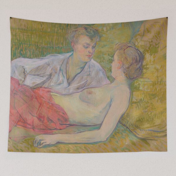 Item preview, The Two Girlfriends (Les Deux Amies) by Henri de Toulouse-Lautrec | Vintage Intimate Fine Art Print designed and sold by artofuniverse.