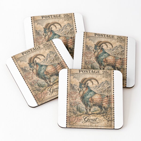 Item preview, Wall Art - Postcard - Vintage Goat Postage Stamp designed and sold by ForeverPrintsOK.