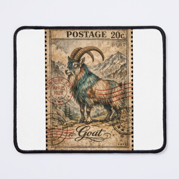 Item preview, Wall Art - Postcard - Vintage Goat Postage Stamp designed and sold by ForeverPrintsOK.