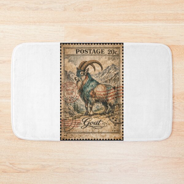 Item preview, Wall Art - Postcard - Vintage Goat Postage Stamp designed and sold by ForeverPrintsOK.