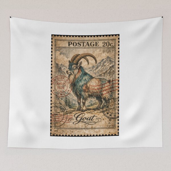 Item preview, Wall Art - Postcard - Vintage Goat Postage Stamp designed and sold by ForeverPrintsOK.