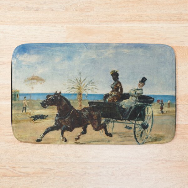 Item preview, The Black Countess by Henri de Toulouse-Lautrec | Vintage Coastal Carriage Fine Art Print designed and sold by artofuniverse.