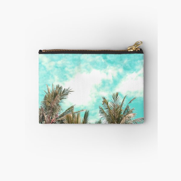 Item preview, Wild and Free Palm Trees Landscape - kaki and turquoise designed and sold by Dominiquevari.
