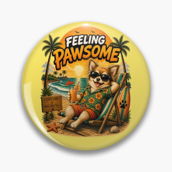 Item preview, Funny Chihuahua Beach Design – Feeling Pawsome Summer Vibes Vacation Dog designed and sold by PixelsPaws.