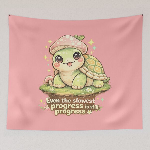 Item preview, Cute Mushroom Turtle – Even the Slowest Progress Is Still Progress designed and sold by Nusha Creations.