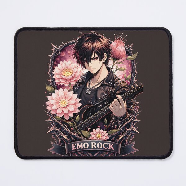 Item preview, Emo Rock Guitarist Emblem  Dark Floral Thorn Frame Illustration designed and sold by doinitzart.
