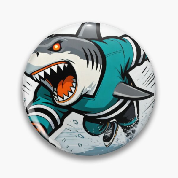 Item preview, Angry Shark Hockey Player Mascot on Ice designed and sold by Pandora´s Box.