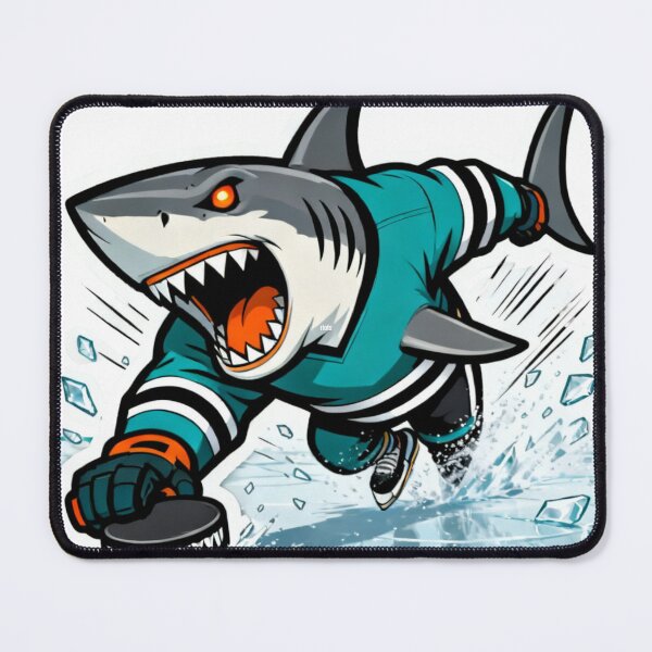 Item preview, Angry Shark Hockey Player Mascot on Ice designed and sold by Pandora´s Box.