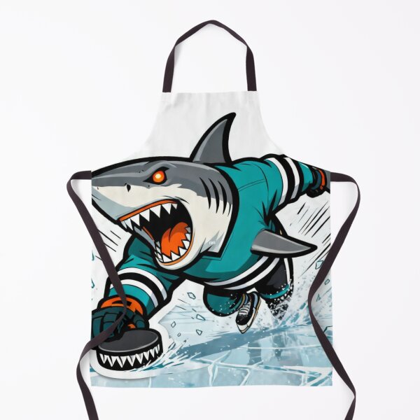 Item preview, Angry Shark Hockey Player Mascot on Ice designed and sold by Pandora´s Box.
