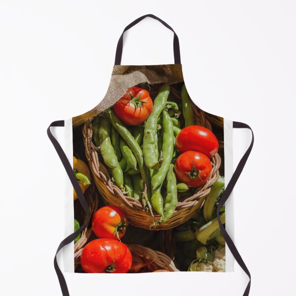 Item preview, Fresh Red Tomatoes And Green Broad Beans In Wicker Baskets At Farmers Market Stall designed and sold by Nmallia.
