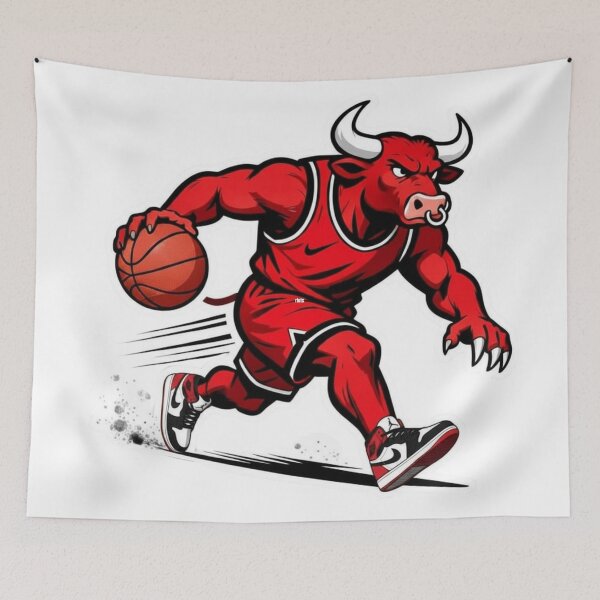 Item preview, Fierce Red Bull Basketball Player Mascot designed and sold by Pandora´s Box.