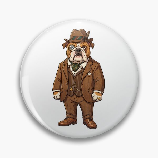 Item preview, Wealthy Bulldog Retro 70s Dog T-Shirt Design designed and sold by Prism-Bubble.