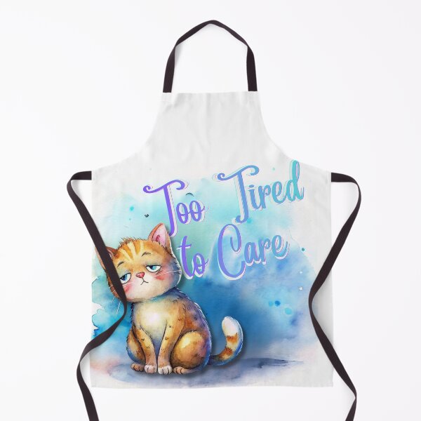 Item preview, Too Tired to Care | Grumpy Cute Cat Watercolor Illustration designed and sold by Angellacelin.