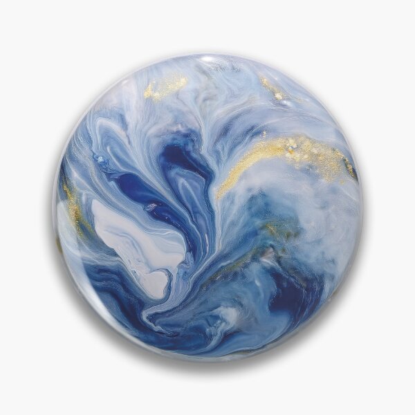 Item preview, Abstract Art - Fluid Art Blue Marble  designed and sold by Becky-Poppins.