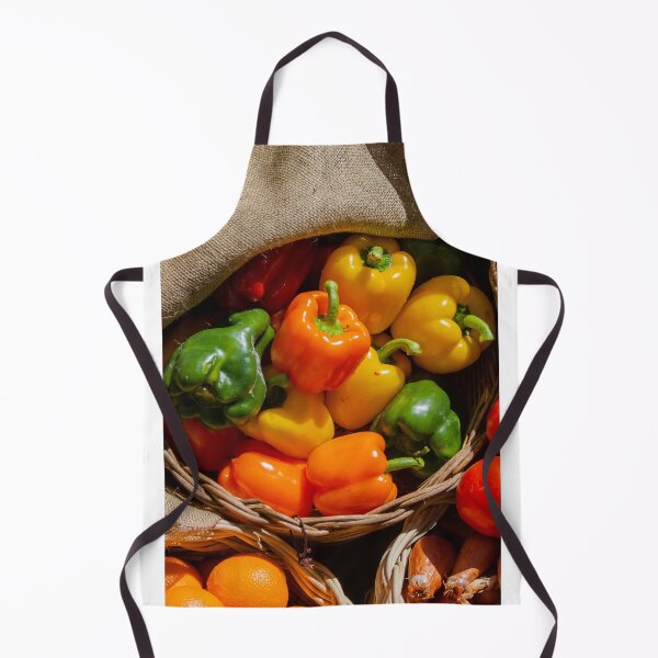 Item preview, Colorful Bell Peppers In A Rustic Basket With Burlap Fresh Produce At Market designed and sold by Nmallia.