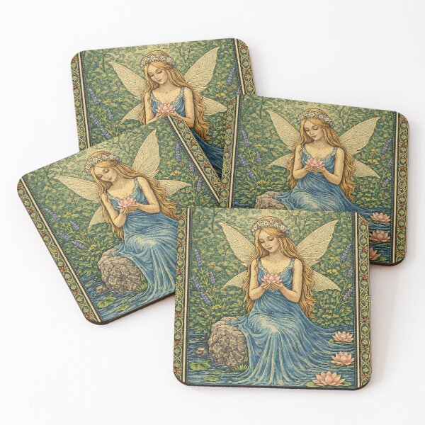 Item preview, Washed Medieval Embroidery Water Lily Fairy designed and sold by doinitzart.