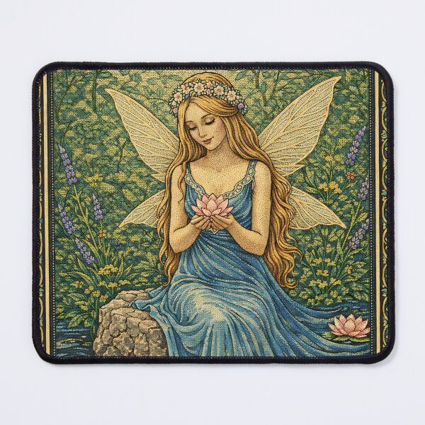 Item preview, Washed Medieval Embroidery Water Lily Fairy designed and sold by doinitzart.