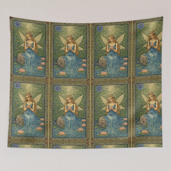Item preview, Washed Medieval Embroidery Water Lily Fairy designed and sold by doinitzart.