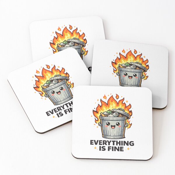 Item preview, Everything is Fine Dumpster Fire Relatable Meme designed and sold by LumePrint.