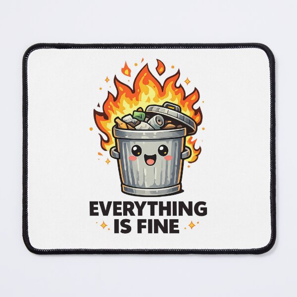 Item preview, Everything is Fine Dumpster Fire Relatable Meme designed and sold by LumePrint.