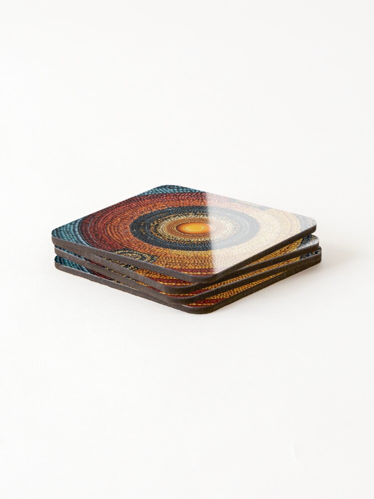 Thumbnail 4 of 5, Coasters (Set of 4), Solar Core Mosaic Pattern designed and sold by BasajaunStudio.
