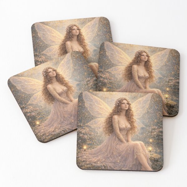 Item preview, Dreamy Celtic Fairy in Soft Golden Tones designed and sold by doinitzart.